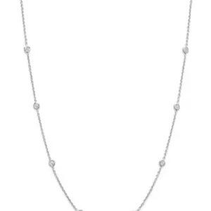 Roberto Coin 18K White Gold Diamonds By The Inch Station Necklace